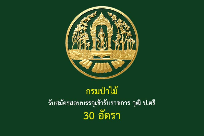 กรมป่าไม้ รับสมัครสอบบรรจุเข้ารับราชการ วุฒิ ป.ตรี 30 อัตรา